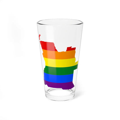 LGBT flag map of Angola (Angola) Pint Glass 16oz 16oz - Go Mug Yourself