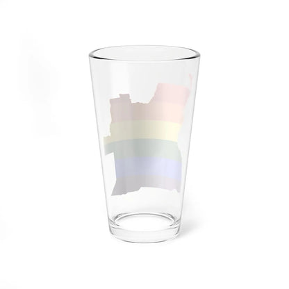 LGBT flag map of Angola (Angola) Pint Glass 16oz - Go Mug Yourself
