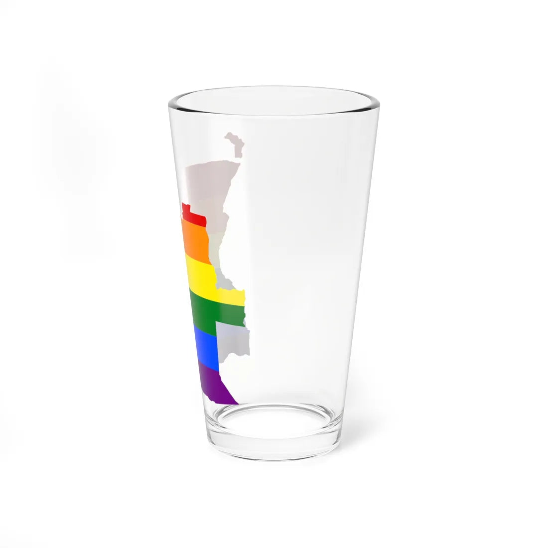 LGBT flag map of Angola (Angola) Pint Glass 16oz - Go Mug Yourself