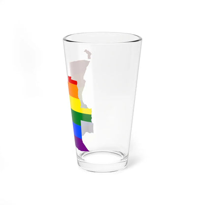 LGBT flag map of Angola (Angola) Pint Glass 16oz - Go Mug Yourself