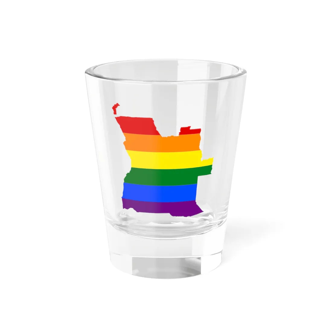 LGBT flag map of Angola (Angola) Shot Glass 1.5oz 1.5oz - Go Mug Yourself