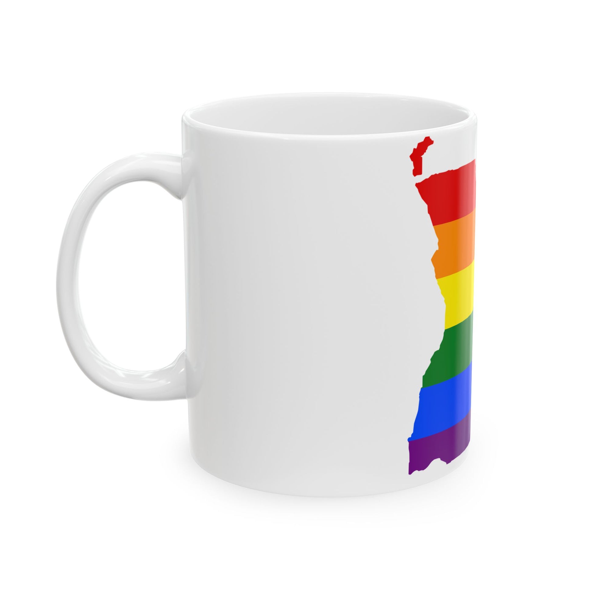 LGBT flag map of Angola (Angola) White Coffee Mug-Go Mug Yourself