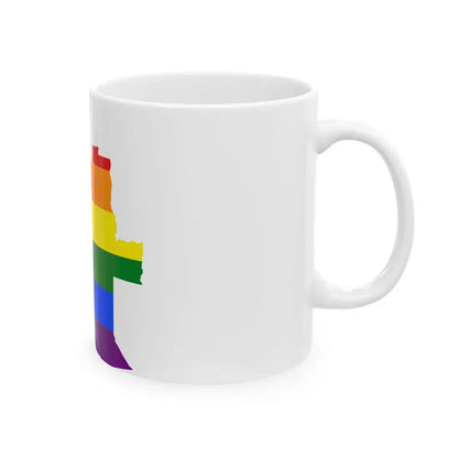 LGBT flag map of Angola (Angola) White Coffee Mug - Go Mug Yourself