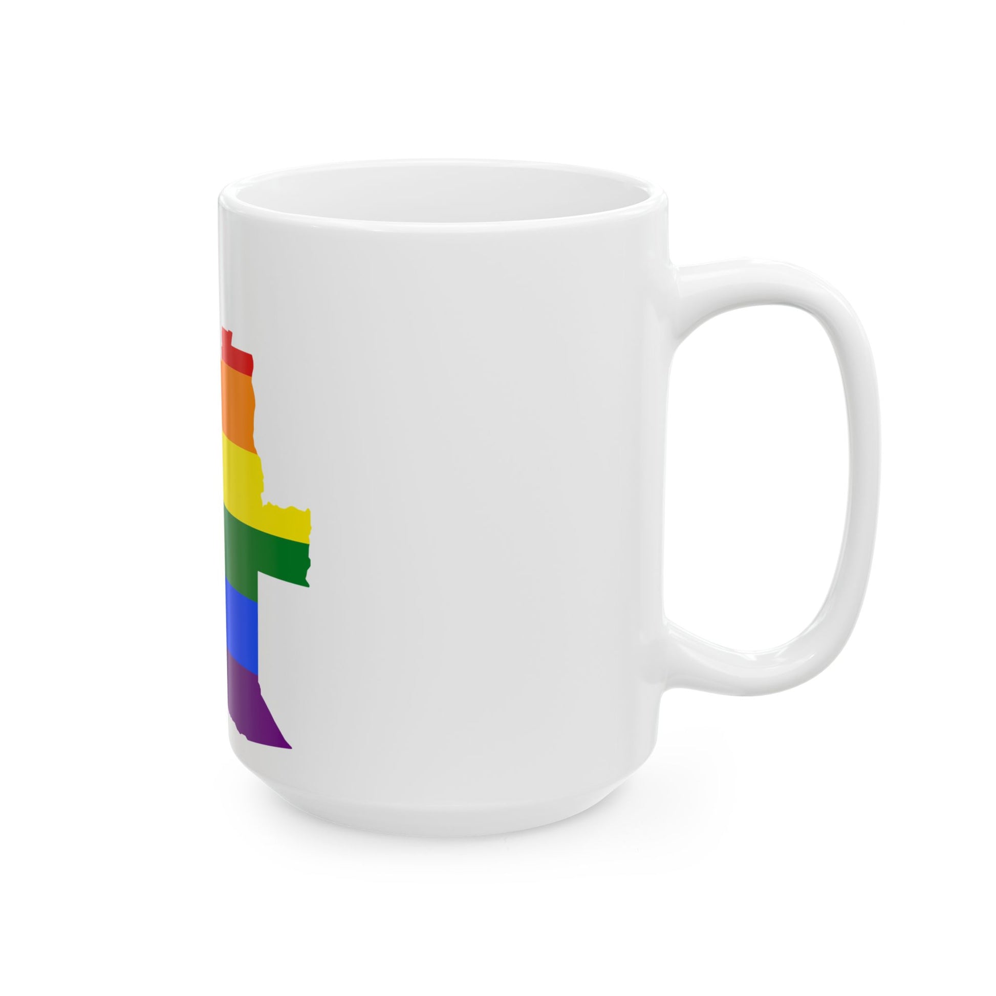 LGBT flag map of Angola (Angola) White Coffee Mug-Go Mug Yourself