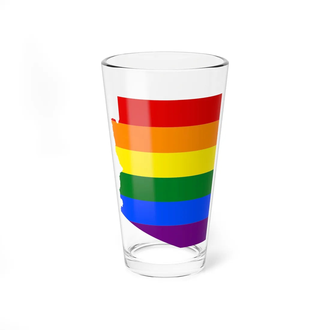 LGBT flag map of Arizona (United States) Pint Glass 16oz 16oz - Go Mug Yourself