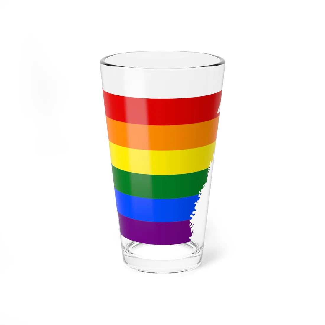 LGBT flag map of Arkansas (United States) Pint Glass 16oz 16oz - Go Mug Yourself