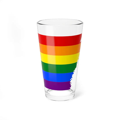 LGBT flag map of Arkansas (United States) Pint Glass 16oz 16oz - Go Mug Yourself