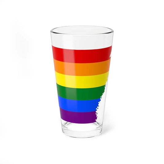 LGBT flag map of Arkansas (United States) Pint Glass 16oz 16oz - Go Mug Yourself