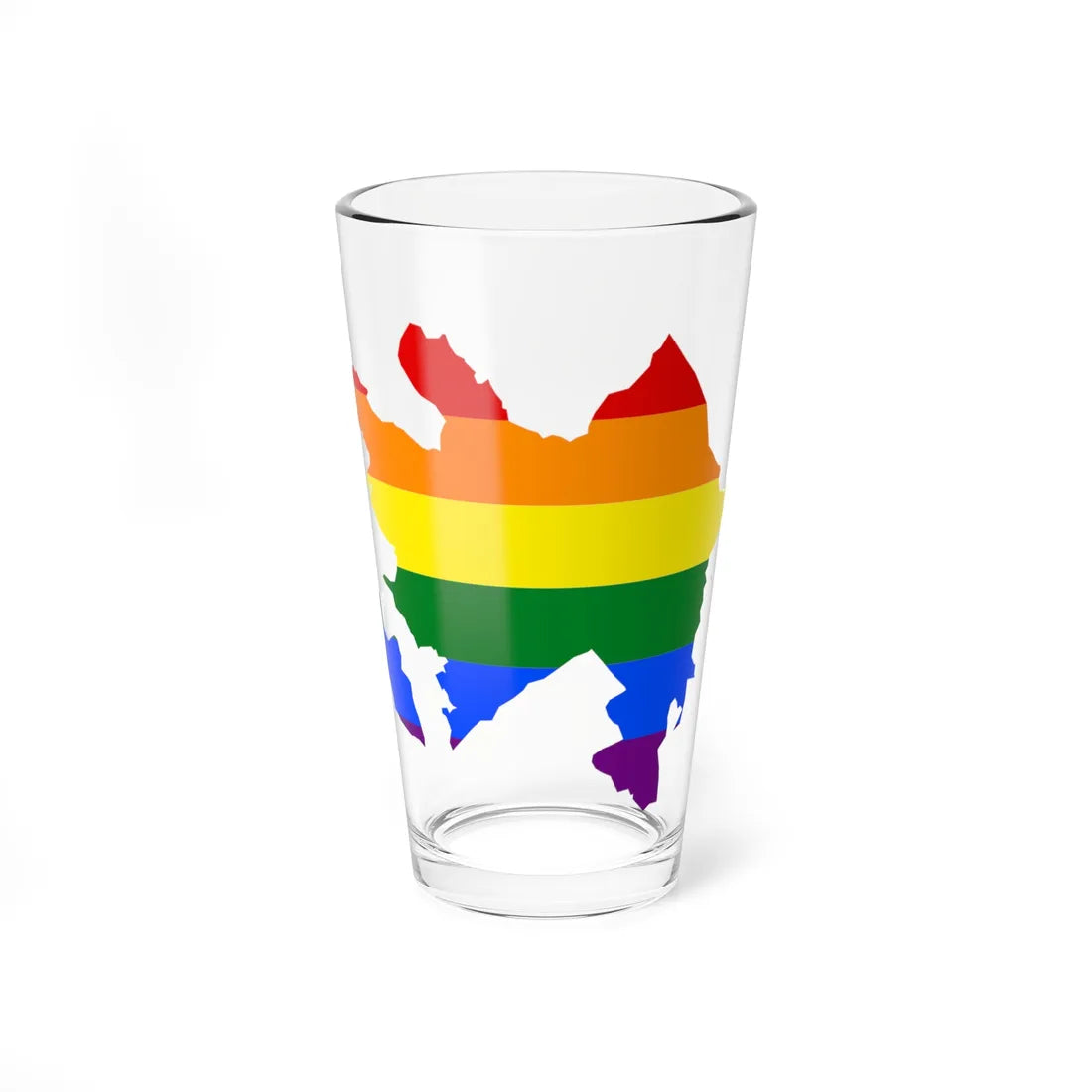 LGBT flag map of Azerbaijan (Azerbaijan) Pint Glass 16oz 16oz - Go Mug Yourself