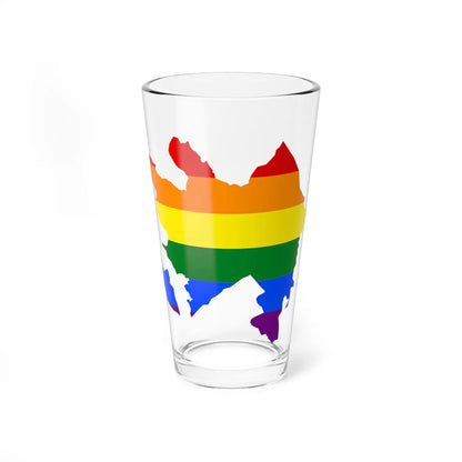 LGBT flag map of Azerbaijan (Azerbaijan) Pint Glass 16oz 16oz - Go Mug Yourself