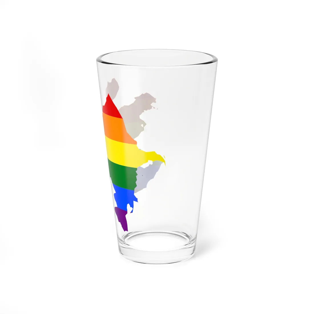 LGBT flag map of Azerbaijan (Azerbaijan) Pint Glass 16oz - Go Mug Yourself