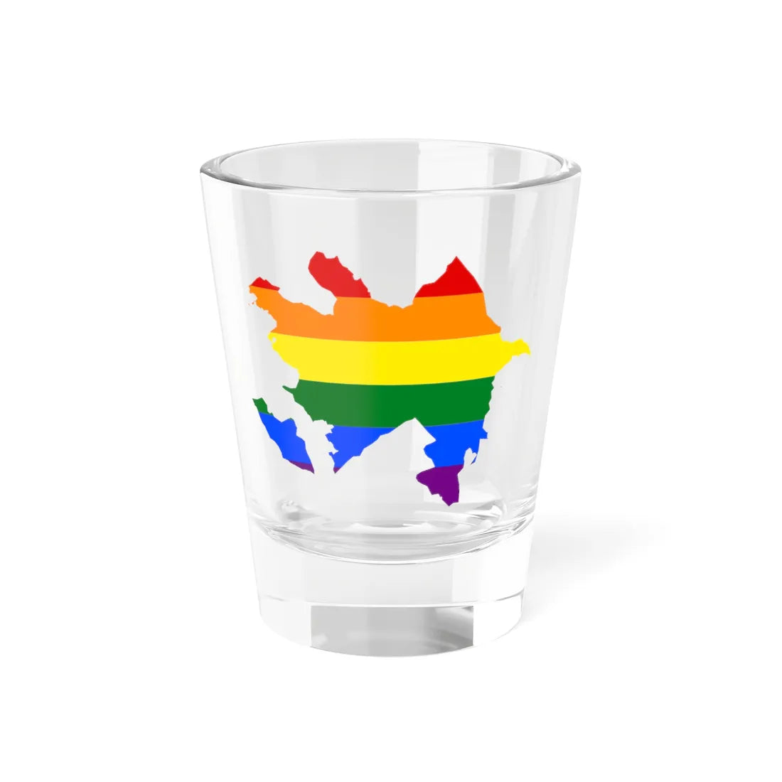 LGBT flag map of Azerbaijan (Azerbaijan) Shot Glass 1.5oz 1.5oz - Go Mug Yourself