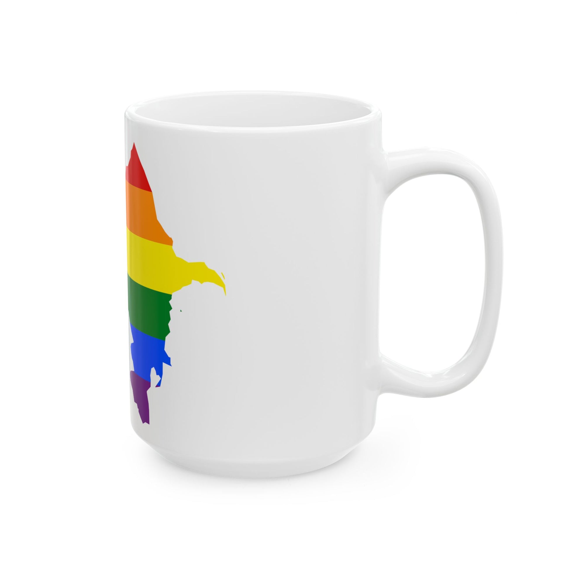 LGBT flag map of Azerbaijan (Azerbaijan) White Coffee Mug-Go Mug Yourself