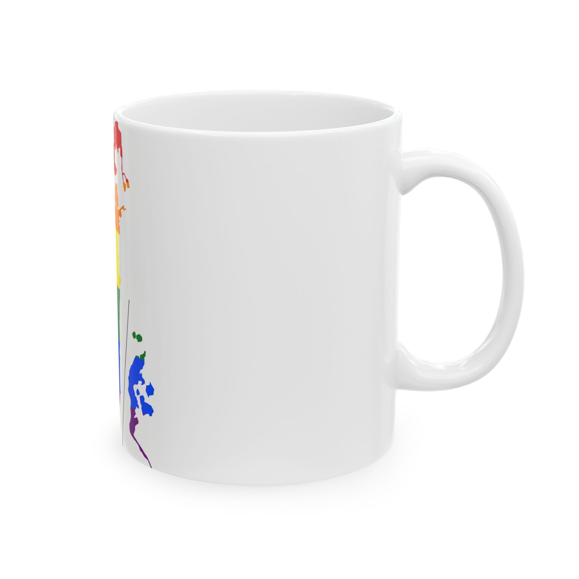 LGBT flag map of Bahrain (Bahrain) White Coffee Mug-Go Mug Yourself