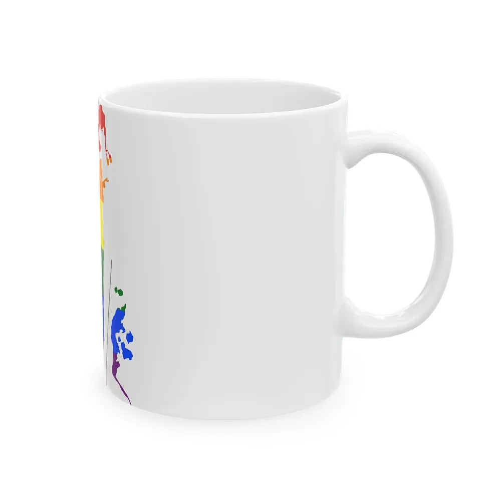 LGBT flag map of Bahrain (Bahrain) White Coffee Mug - Go Mug Yourself