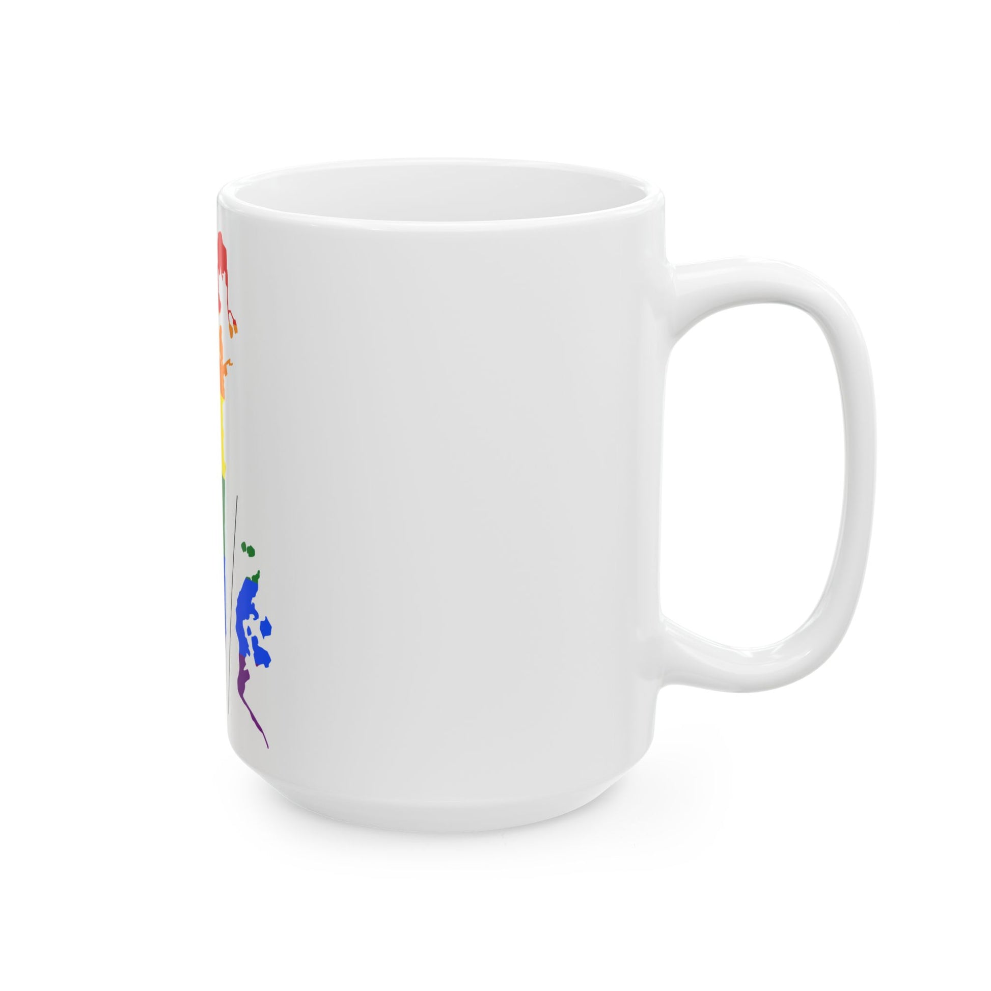 LGBT flag map of Bahrain (Bahrain) White Coffee Mug-Go Mug Yourself