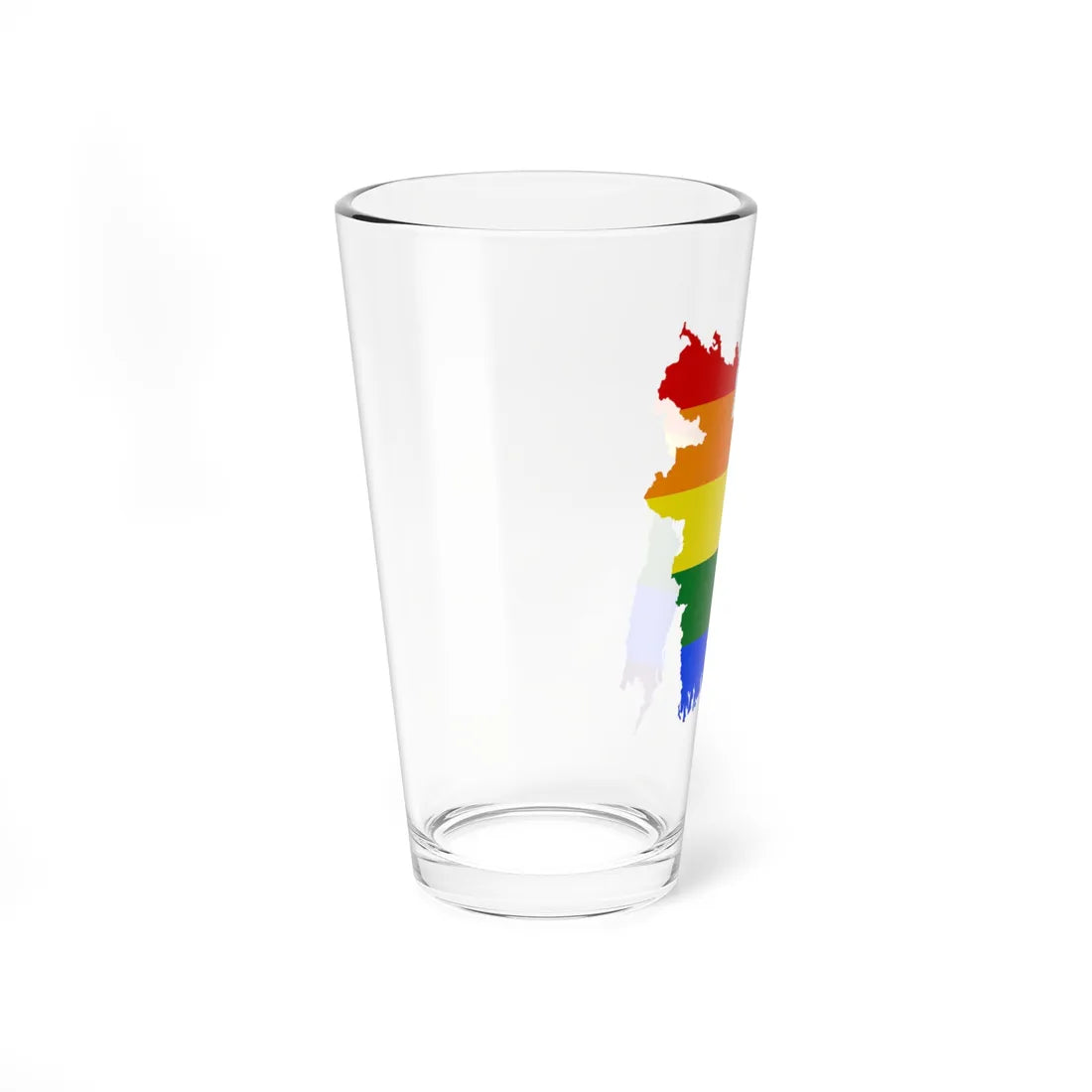 LGBT flag map of Bangladesh (Bangladesh) Pint Glass 16oz - Go Mug Yourself