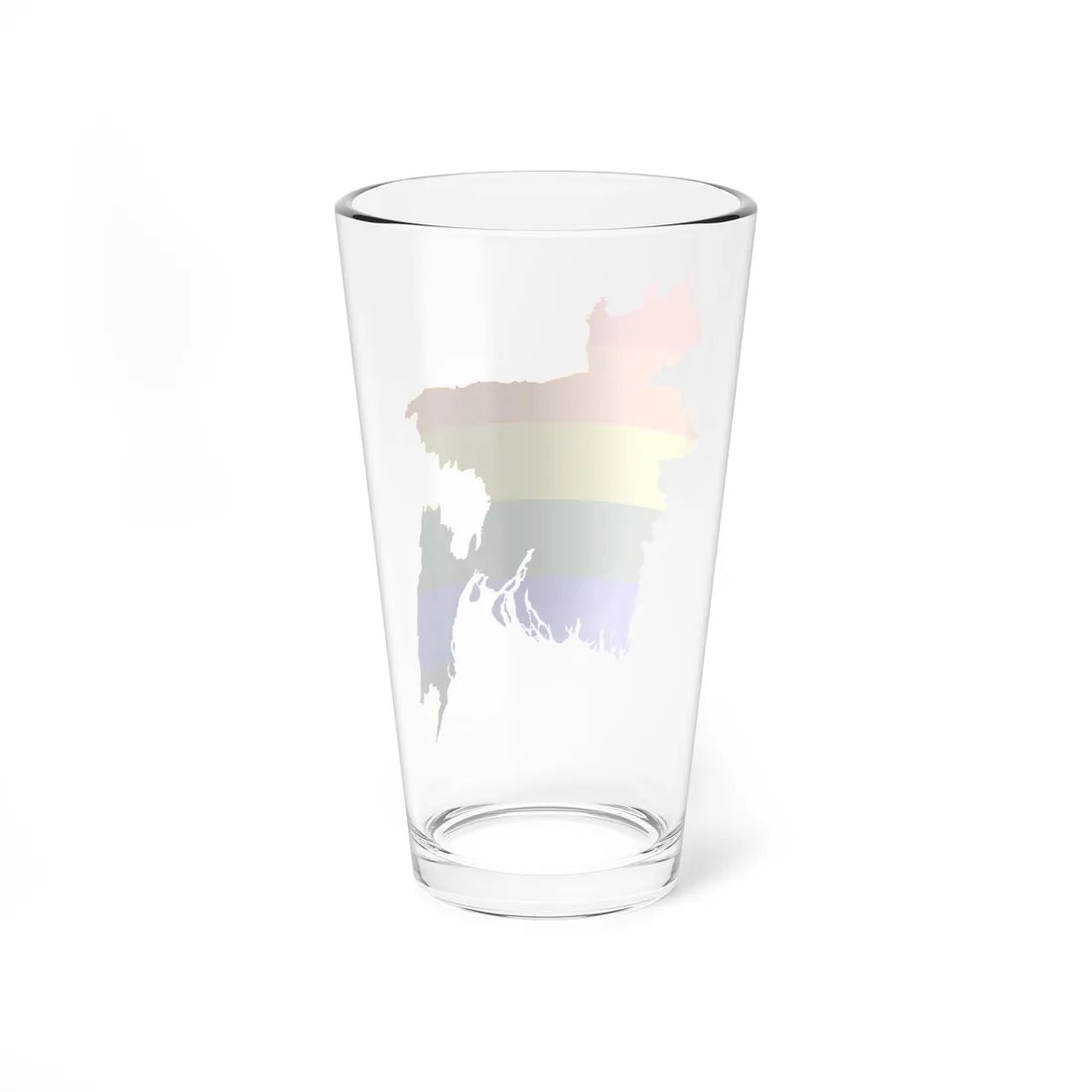 LGBT flag map of Bangladesh (Bangladesh) Pint Glass 16oz - Go Mug Yourself