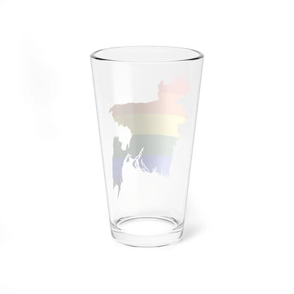 LGBT flag map of Bangladesh (Bangladesh) Pint Glass 16oz - Go Mug Yourself
