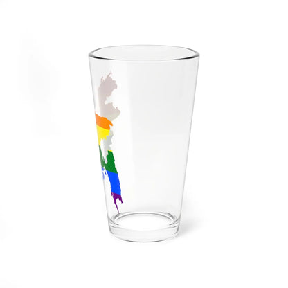 LGBT flag map of Bangladesh (Bangladesh) Pint Glass 16oz - Go Mug Yourself