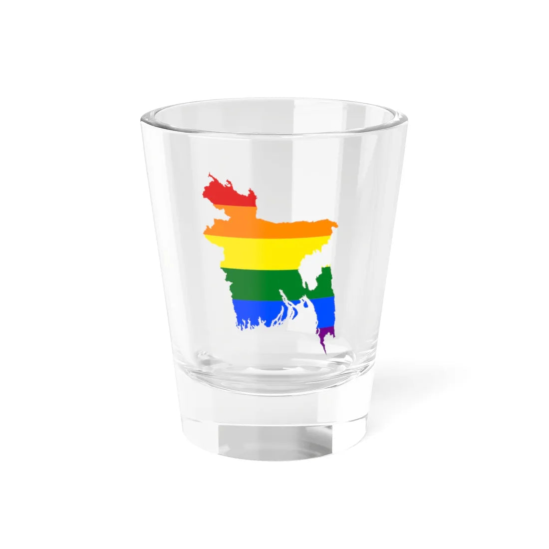 LGBT flag map of Bangladesh (Bangladesh) Shot Glass 1.5oz 1.5oz - Go Mug Yourself