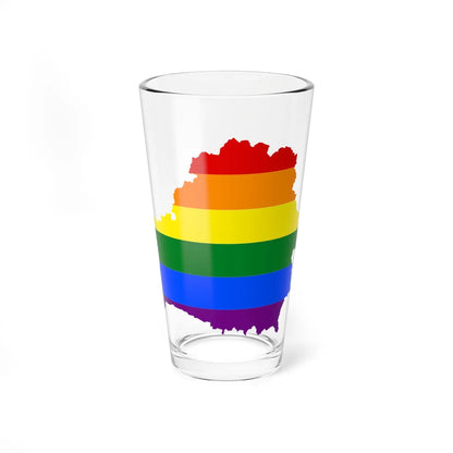 LGBT flag map of Belarus (Belarus) Pint Glass 16oz 16oz - Go Mug Yourself