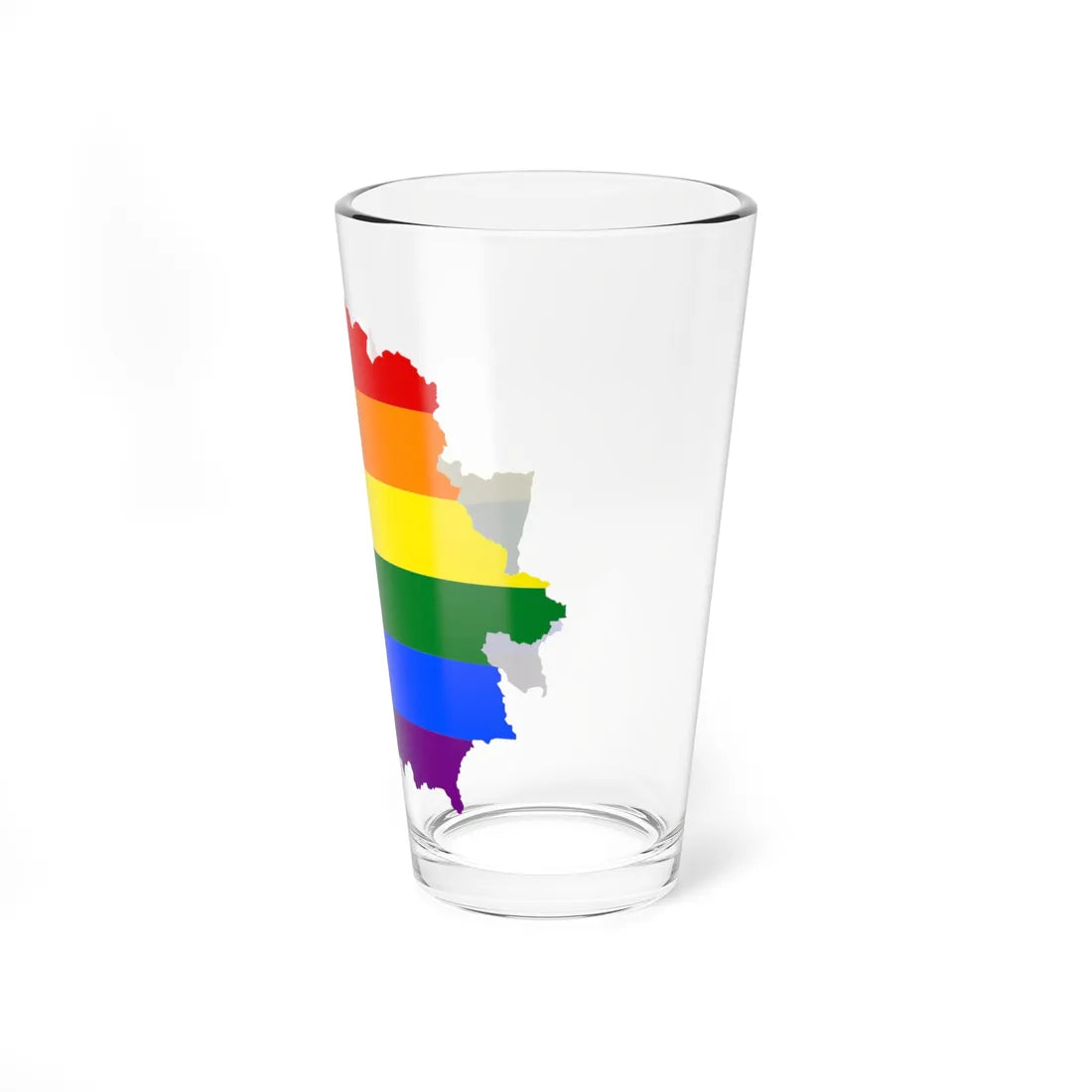 LGBT flag map of Belarus (Belarus) Pint Glass 16oz - Go Mug Yourself