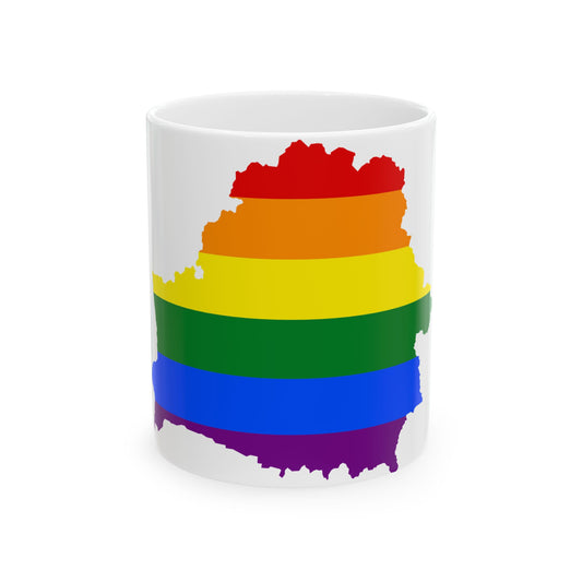 LGBT flag map of Belarus (Belarus) White Coffee Mug-11oz-Go Mug Yourself