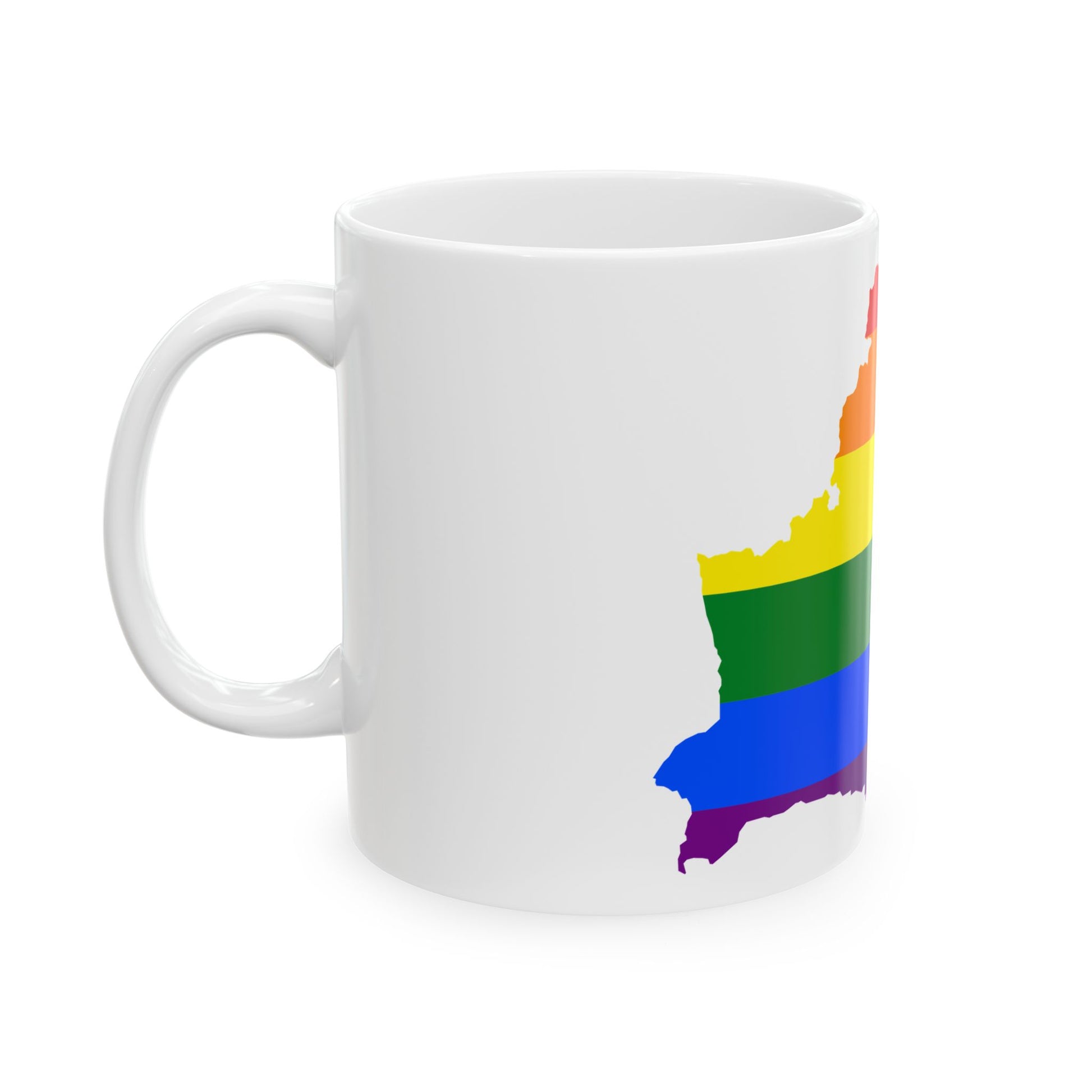 LGBT flag map of Belarus (Belarus) White Coffee Mug-Go Mug Yourself