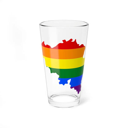 LGBT flag map of Belgium (Belgium) Pint Glass 16oz 16oz - Go Mug Yourself