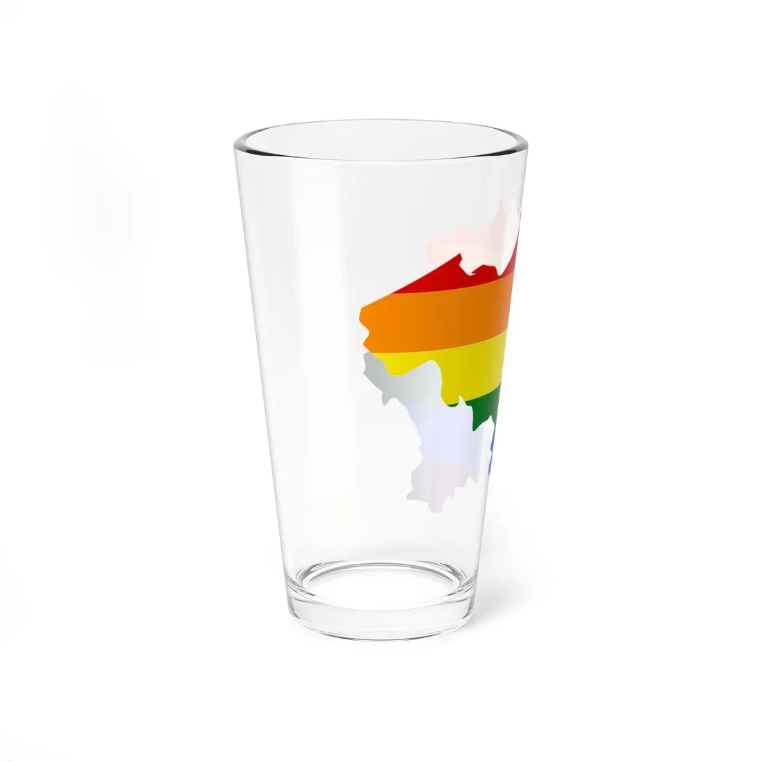 LGBT flag map of Belgium (Belgium) Pint Glass 16oz - Go Mug Yourself