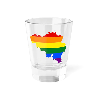LGBT flag map of Belgium (Belgium) Shot Glass 1.5oz 1.5oz - Go Mug Yourself
