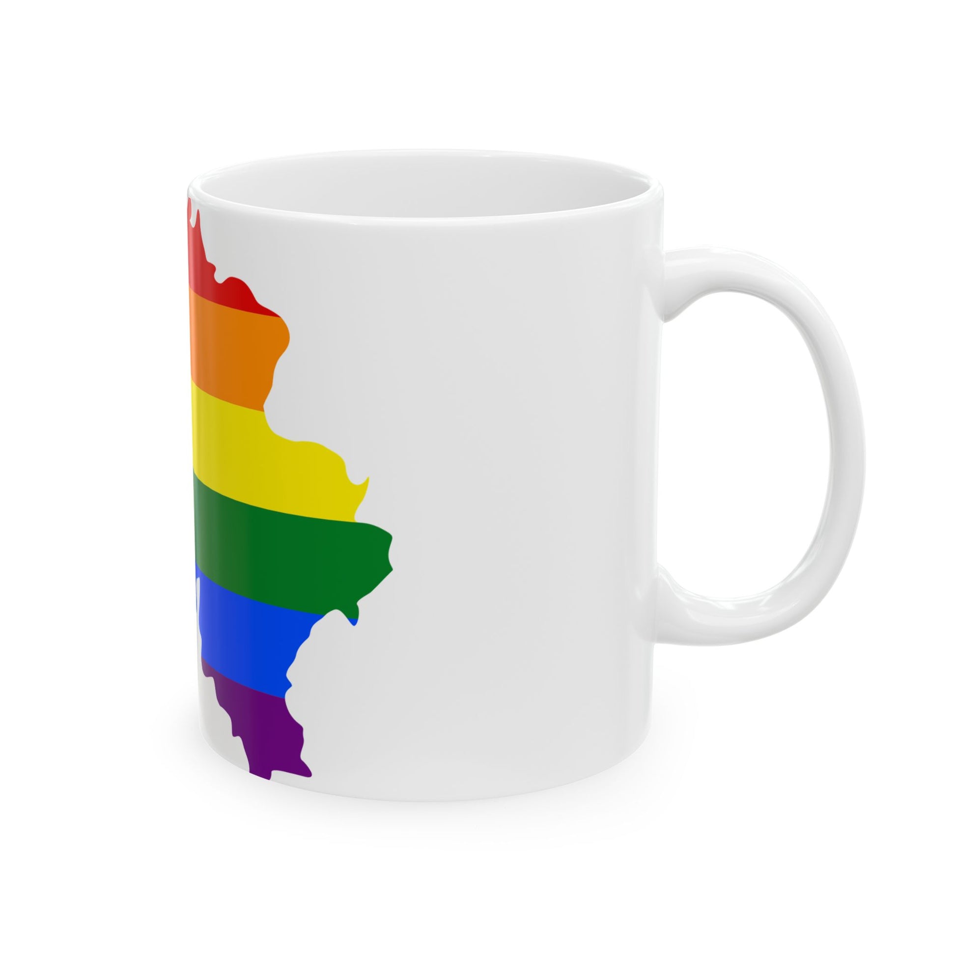 LGBT flag map of Belgium (Belgium) White Coffee Mug-Go Mug Yourself