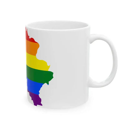 LGBT flag map of Belgium (Belgium) White Coffee Mug - Go Mug Yourself