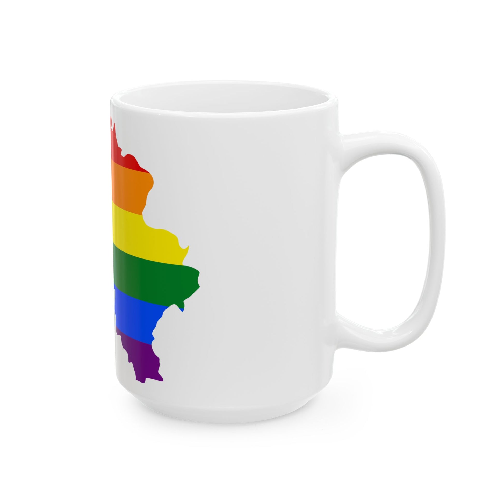 LGBT flag map of Belgium (Belgium) White Coffee Mug-Go Mug Yourself