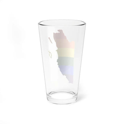LGBT flag map of Belize (Belize) Pint Glass 16oz - Go Mug Yourself