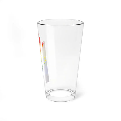 LGBT flag map of Belize (Belize) Pint Glass 16oz - Go Mug Yourself