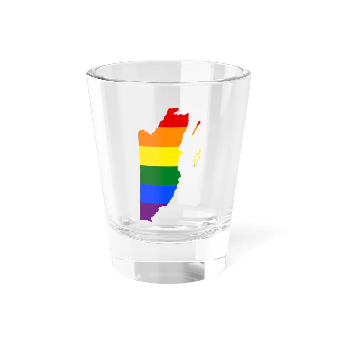 LGBT flag map of Belize (Belize) Shot Glass 1.5oz 1.5oz - Go Mug Yourself