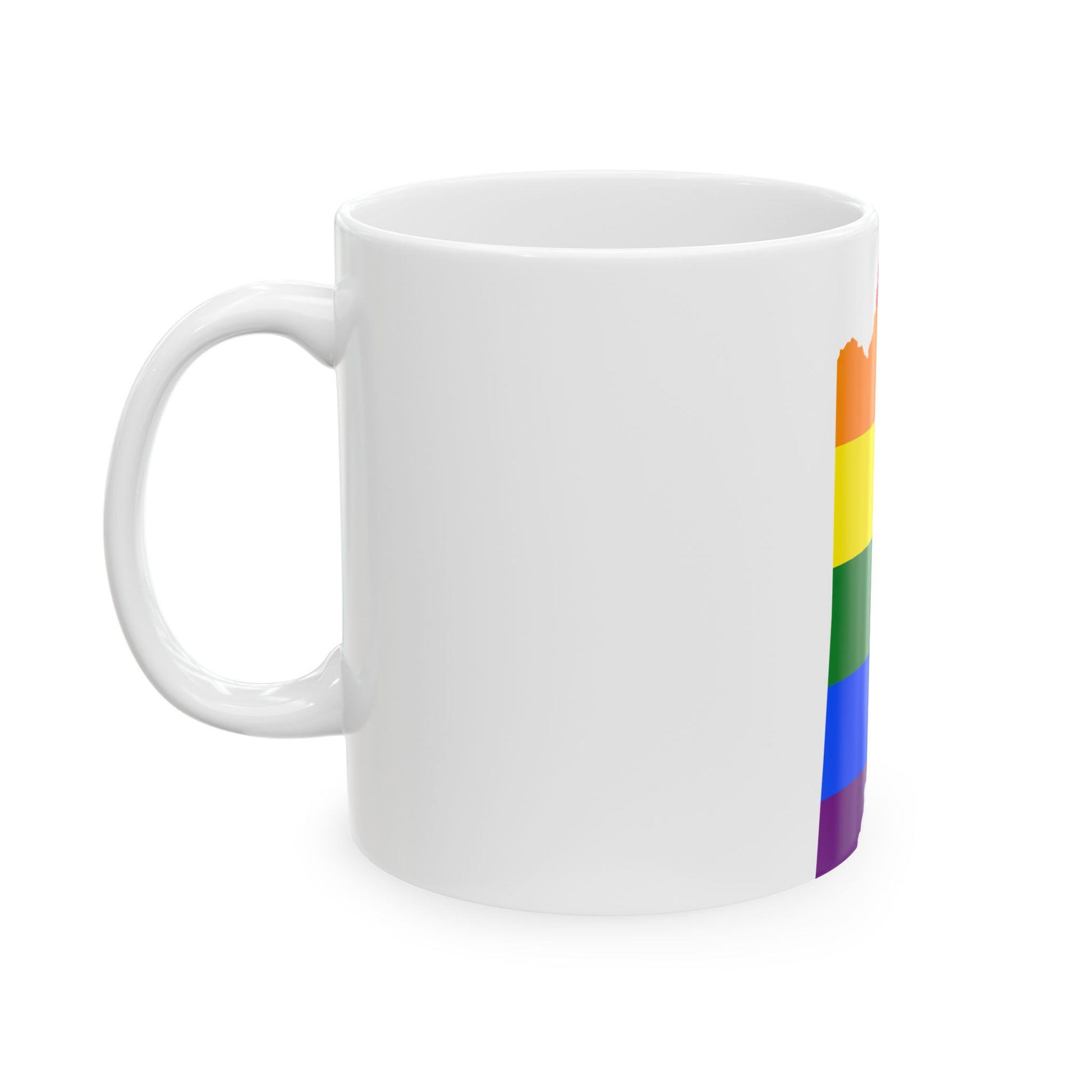 LGBT flag map of Belize (Belize) White Coffee Mug-Go Mug Yourself
