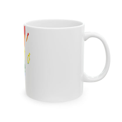 LGBT flag map of Belize (Belize) White Coffee Mug-Go Mug Yourself