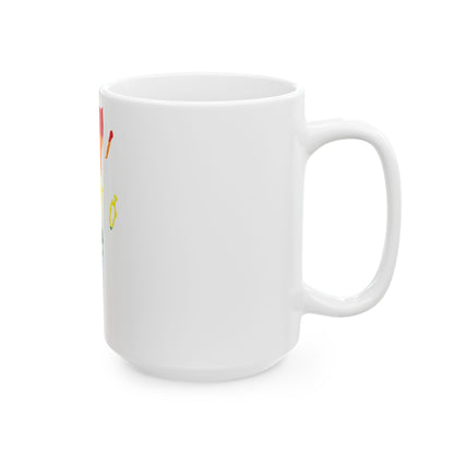 LGBT flag map of Belize (Belize) White Coffee Mug-Go Mug Yourself