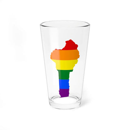 LGBT flag map of Benin (Benin) Pint Glass 16oz 16oz - Go Mug Yourself