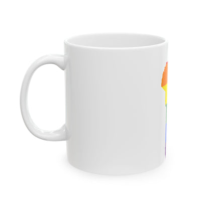 LGBT flag map of Benin (Benin) White Coffee Mug-Go Mug Yourself