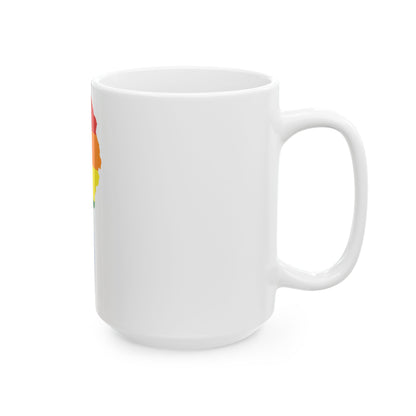 LGBT flag map of Benin (Benin) White Coffee Mug-Go Mug Yourself