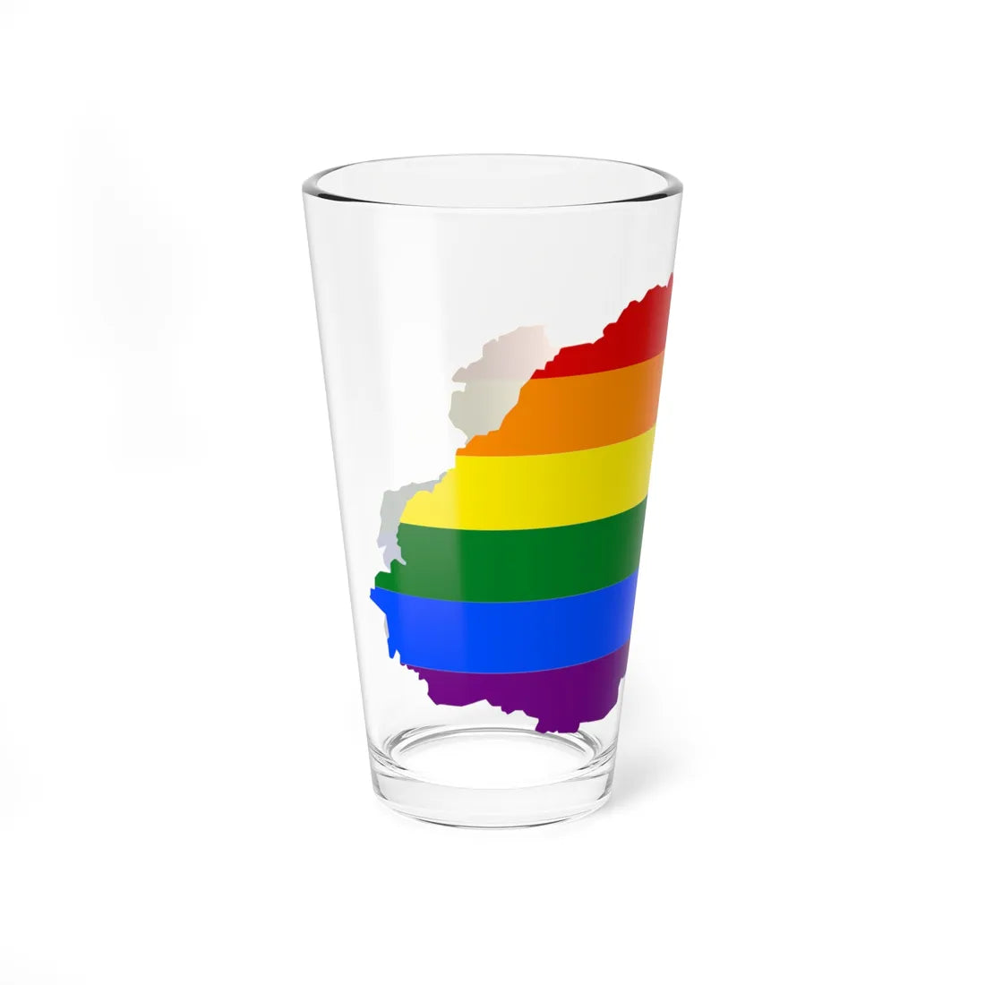 LGBT flag map of Bhutan (Bhutan) Pint Glass 16oz - Go Mug Yourself