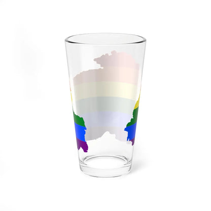 LGBT flag map of Bhutan (Bhutan) Pint Glass 16oz - Go Mug Yourself