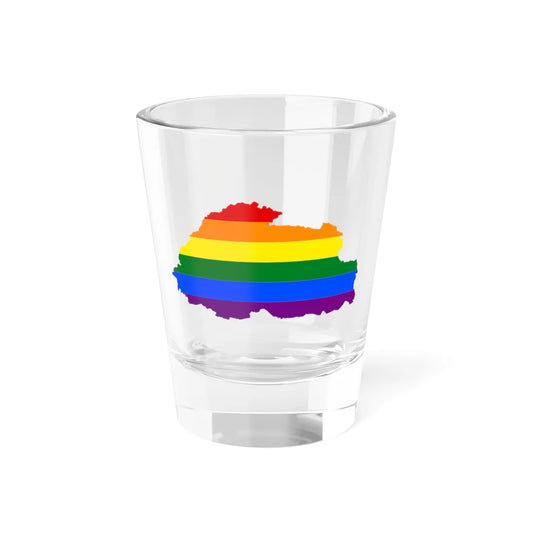 LGBT flag map of Bhutan (Bhutan) Shot Glass 1.5oz 1.5oz - Go Mug Yourself