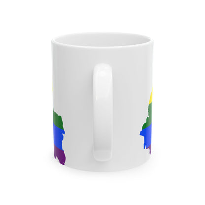 LGBT flag map of Bhutan (Bhutan) White Coffee Mug-Go Mug Yourself