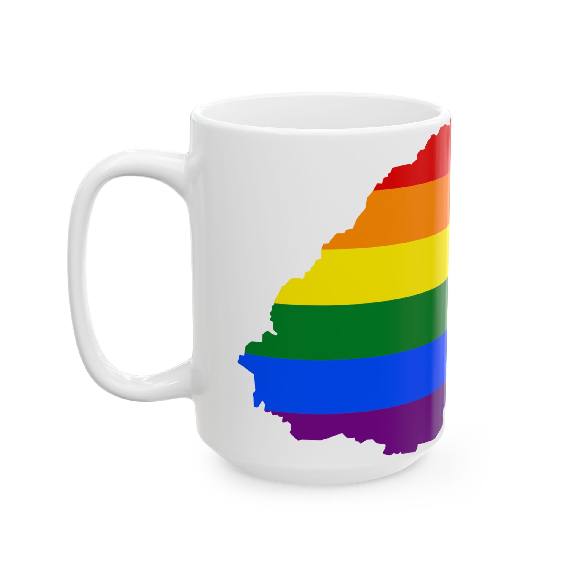 LGBT flag map of Bhutan (Bhutan) White Coffee Mug-Go Mug Yourself