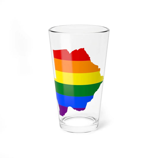 LGBT flag map of Botswana (Botswana) Pint Glass 16oz 16oz - Go Mug Yourself